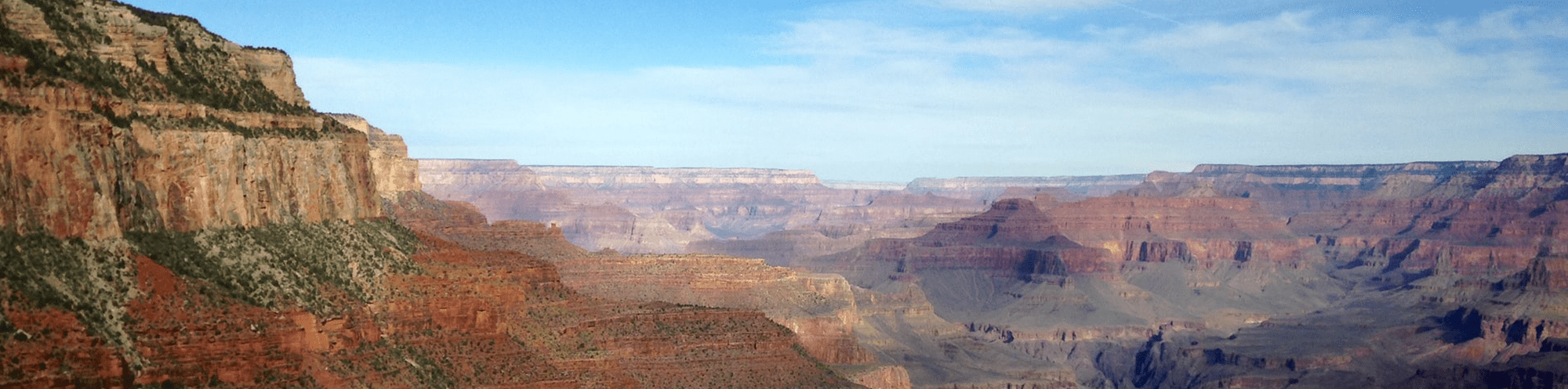Wide view of canyons